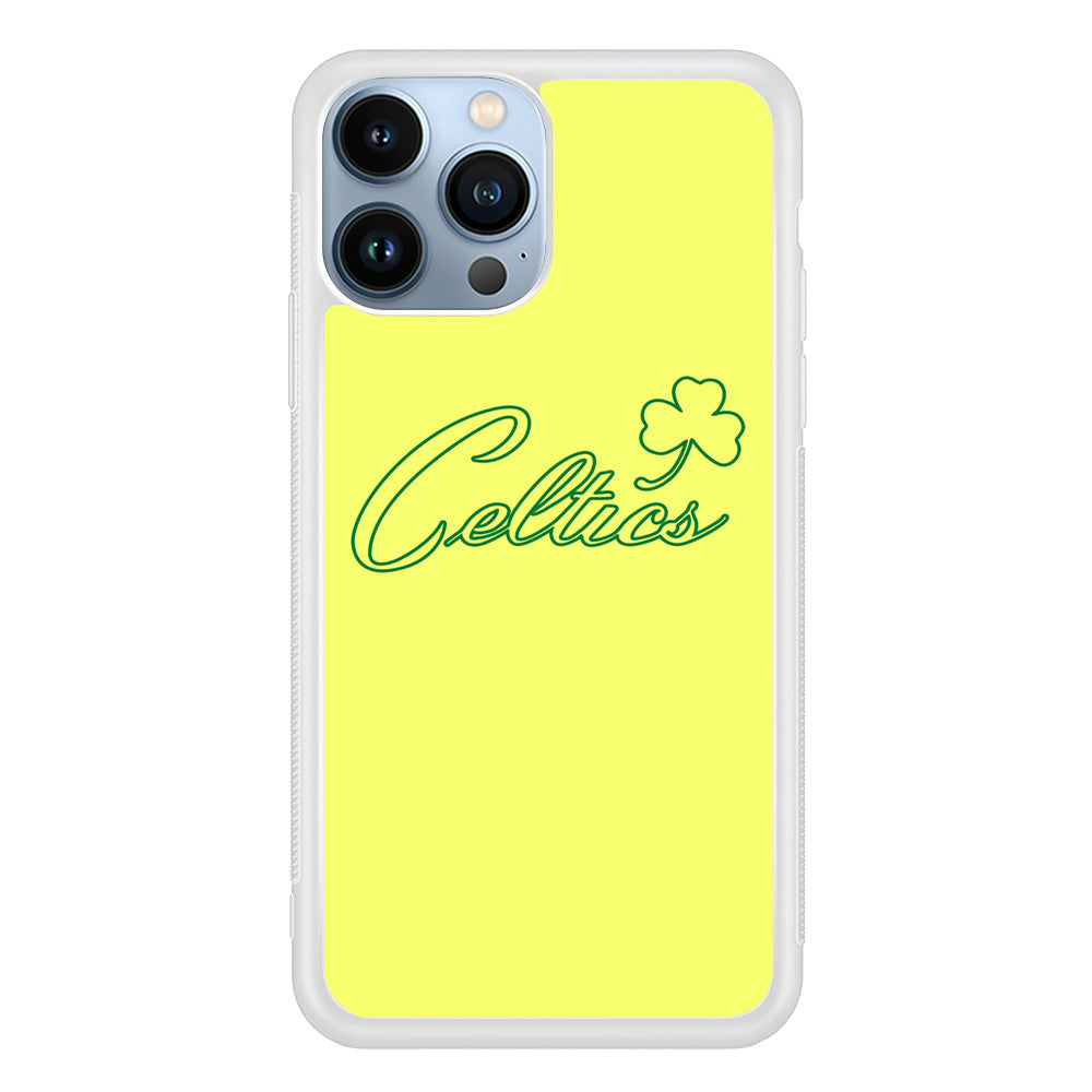 NBA Celtics Yellow Logo iPhone 15 Pro Case