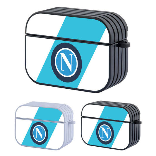 Napoli Stripe Blue Hard Plastic Case Cover For Apple Airpods Pro
