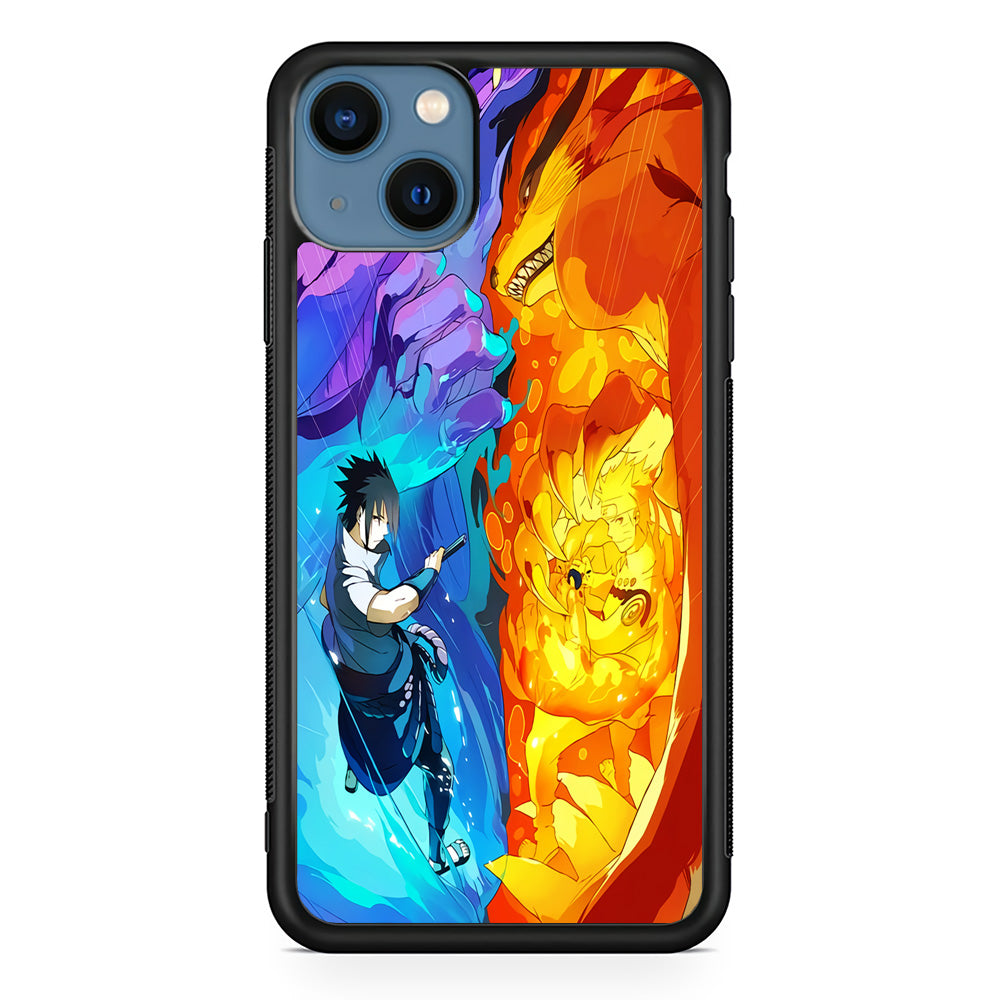 Naruto VS Sasuke Great fight iPhone 15 Case