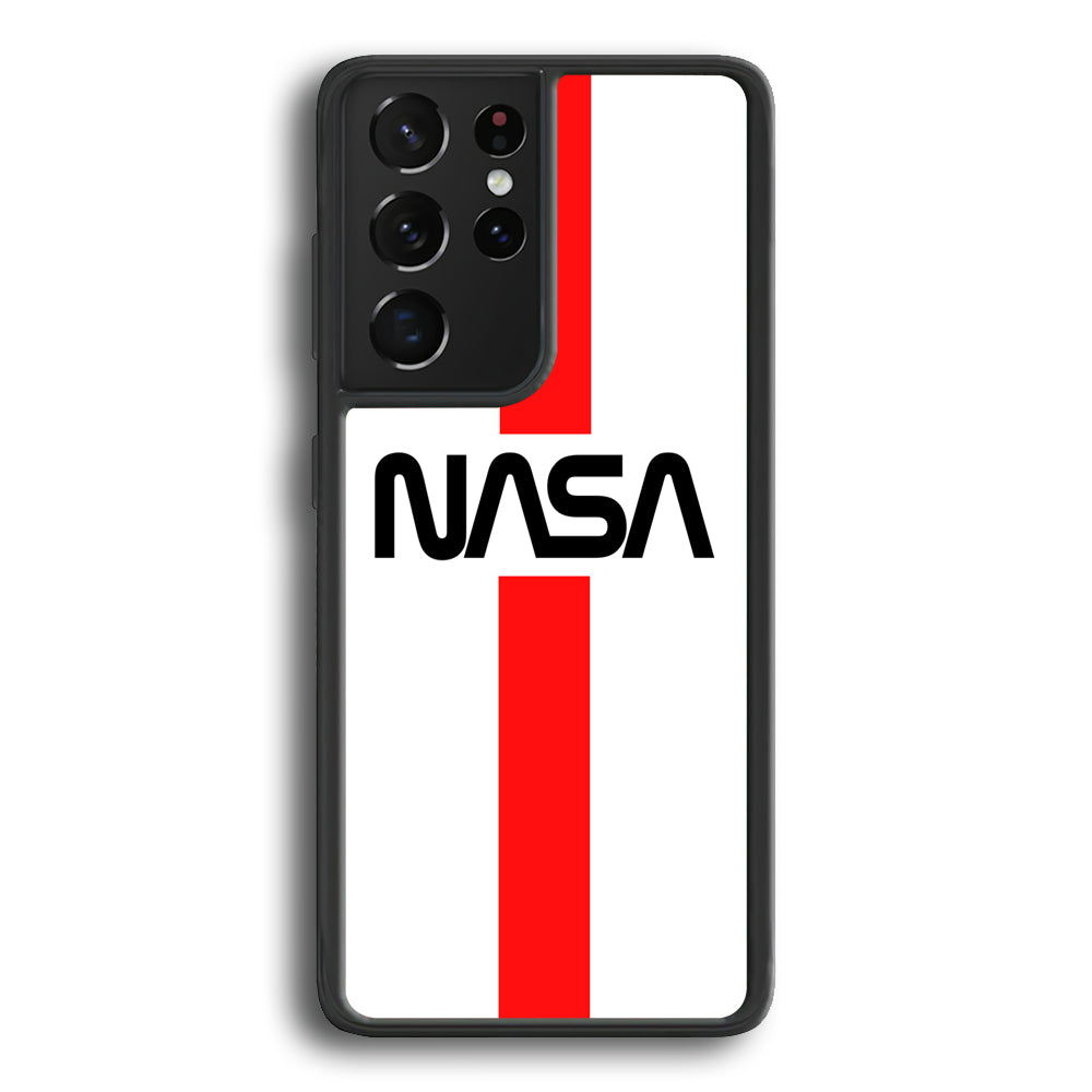 Nasa White Stripe Red Samsung Galaxy S22 Ultra Case - Ezzystore