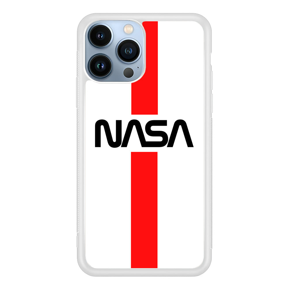 Nasa White Stripe Red iPhone 14 Pro Max Case