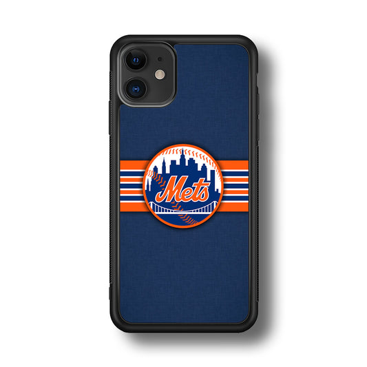 New Mets Stripe And Logo iPhone 11 Case
