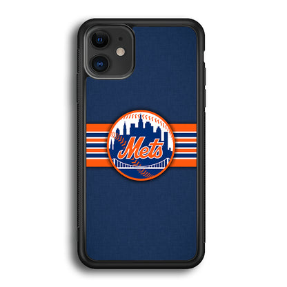 New Mets Stripe And Logo iPhone 12 Case