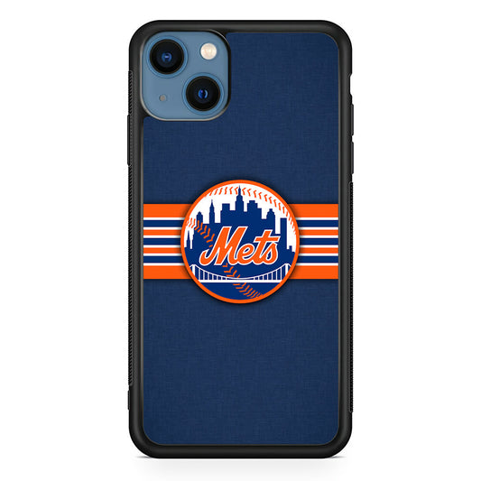 New Mets Stripe And Logo iPhone 14 Plus Case