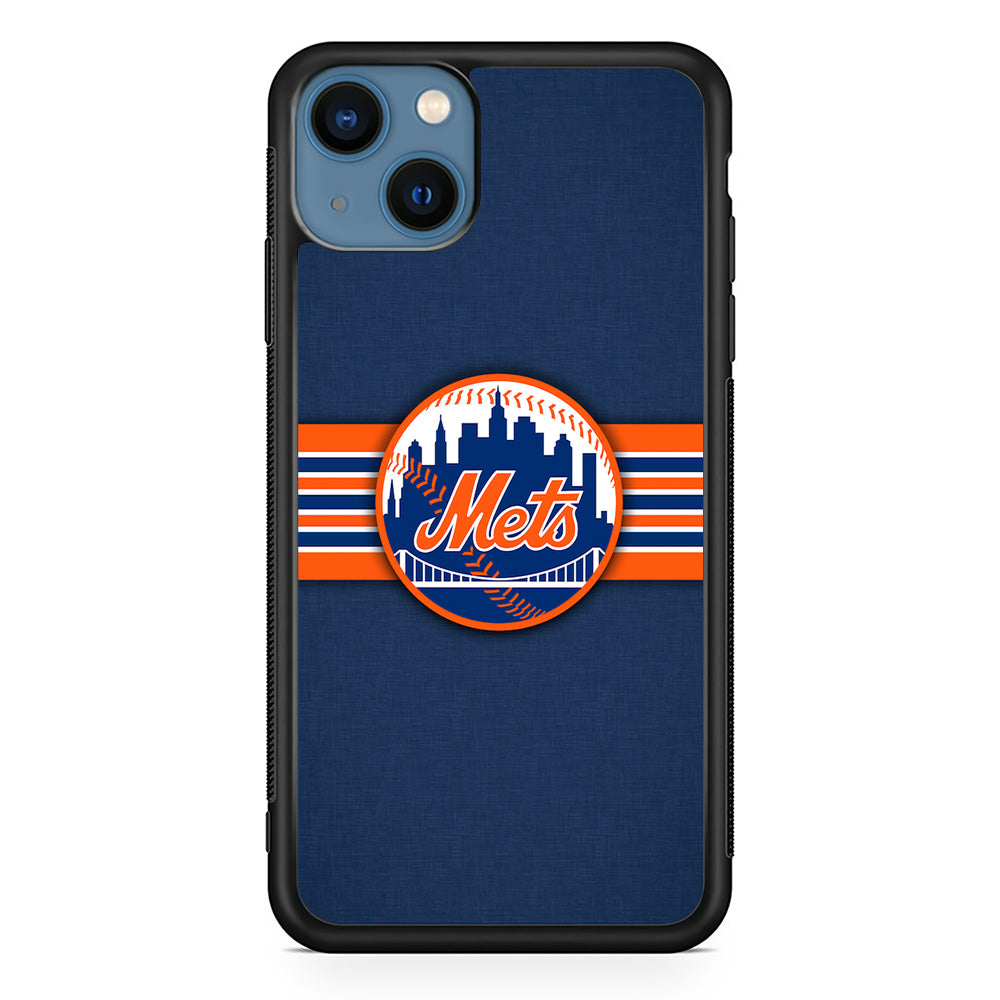 New Mets Stripe And Logo iPhone 15 Plus Case