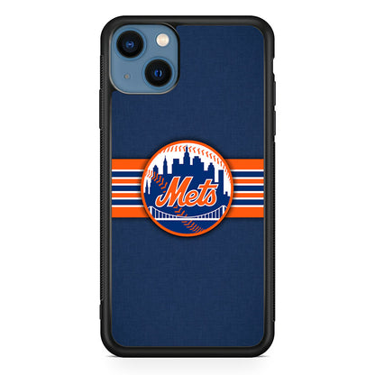 New Mets Stripe And Logo iPhone 15 Plus Case