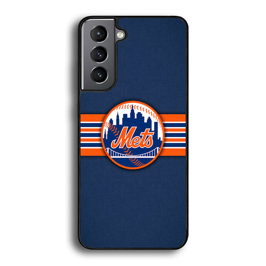 New Mets Stripe And Logo Samsung Galaxy S21 Case