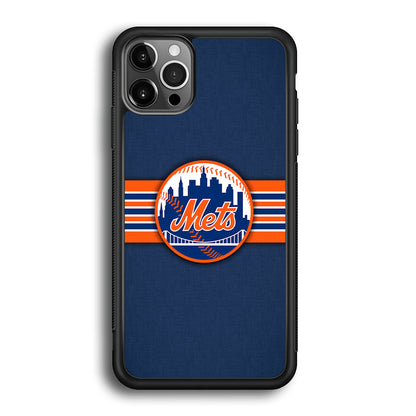 New Mets Stripe And Logo iPhone 12 Pro Case