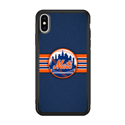 New Mets Stripe And Logo iPhone X Case