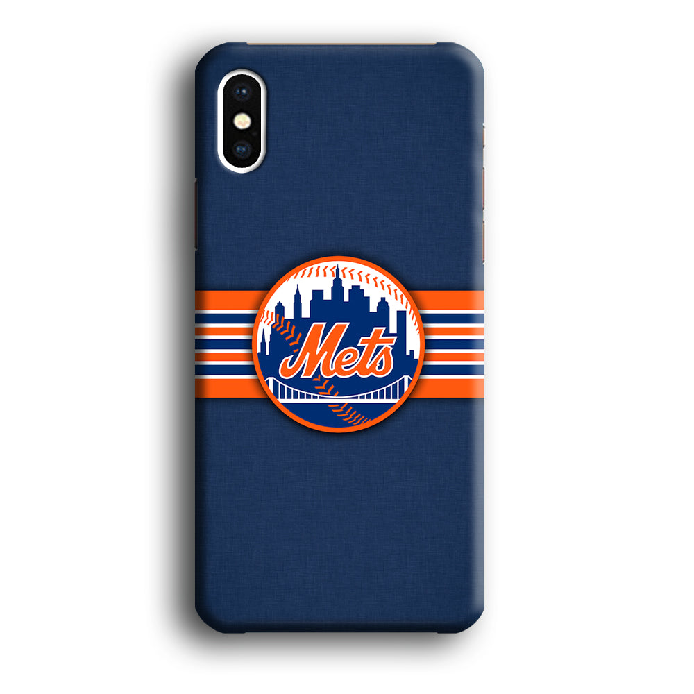 New Mets Stripe And Logo iPhone X Case