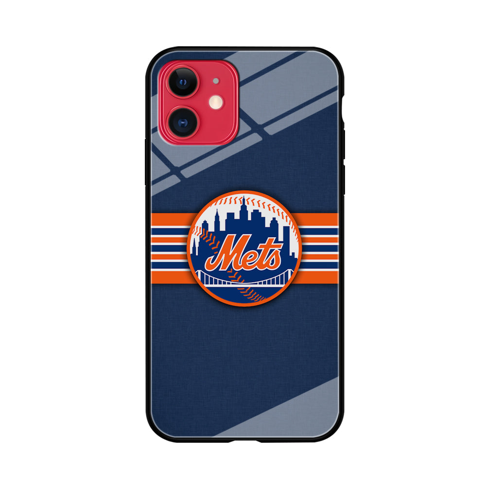 New Mets Stripe And Logo iPhone 11 Case