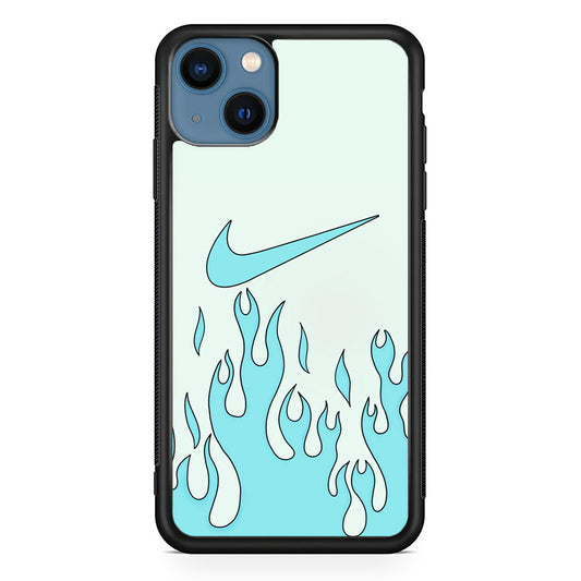 Nike Logo Fire Blue iPhone 14 Case