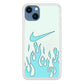 Nike Logo Fire Blue iPhone 15 Plus Case