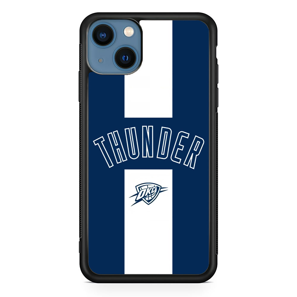 Oklahoma City Thunder Stripe White iPhone 15 Plus Case