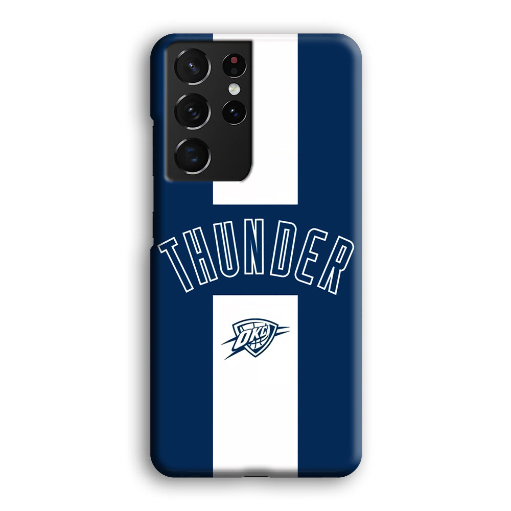 Oklahoma City Thunder Stripe White Samsung Galaxy S21 Ultra Case