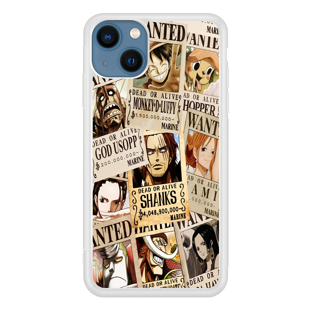 One Piece Wanted Poster iPhone 15 Plus Case