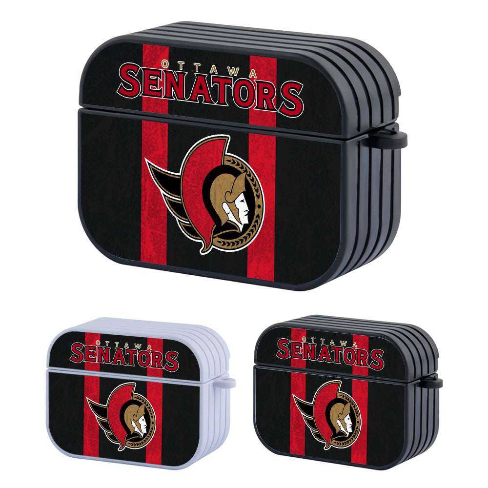 Ottawa Senators Red Stripe Hard Plastic Case Cover For Apple Airpods Pro