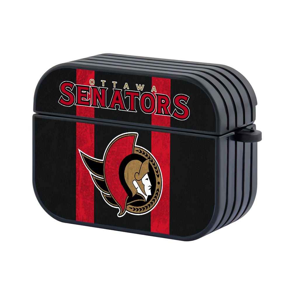 Ottawa Senators Red Stripe Hard Plastic Case Cover For Apple Airpods Pro