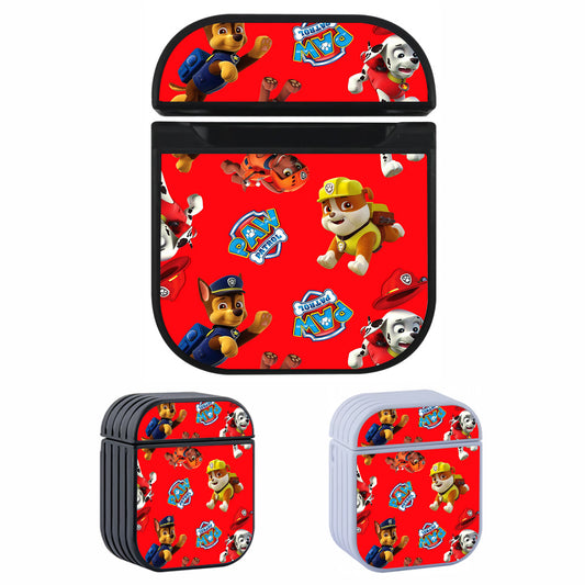 Paw Patrol Red Background Hard Plastic Case Cover For Apple Airpods