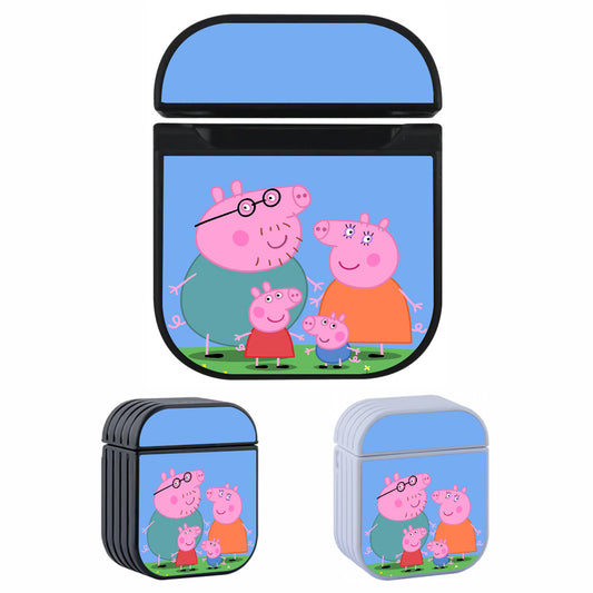 Peppa Pig Family Cartoon Hard Plastic Case Cover For Apple Airpods