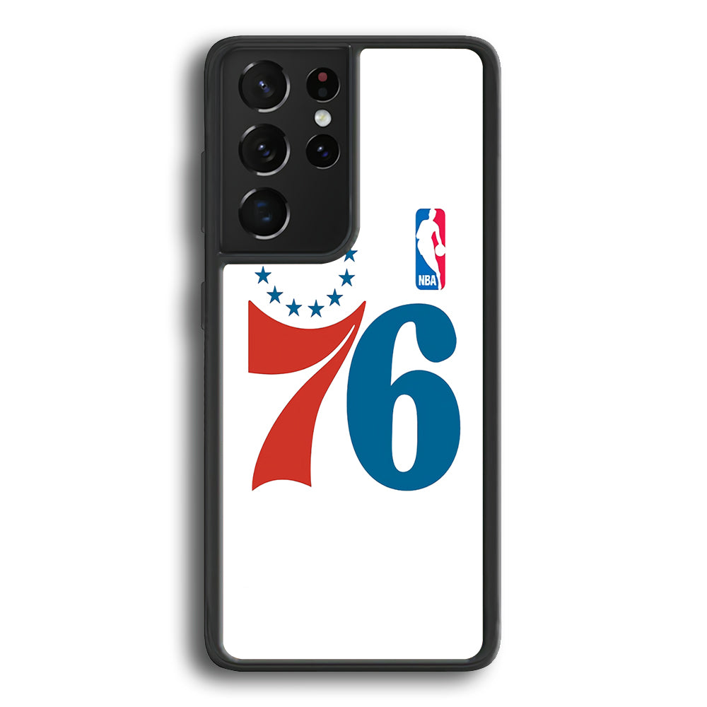 Philadelphia 76ers White Samsung Galaxy S23 Ultra Case - Ezzystore
