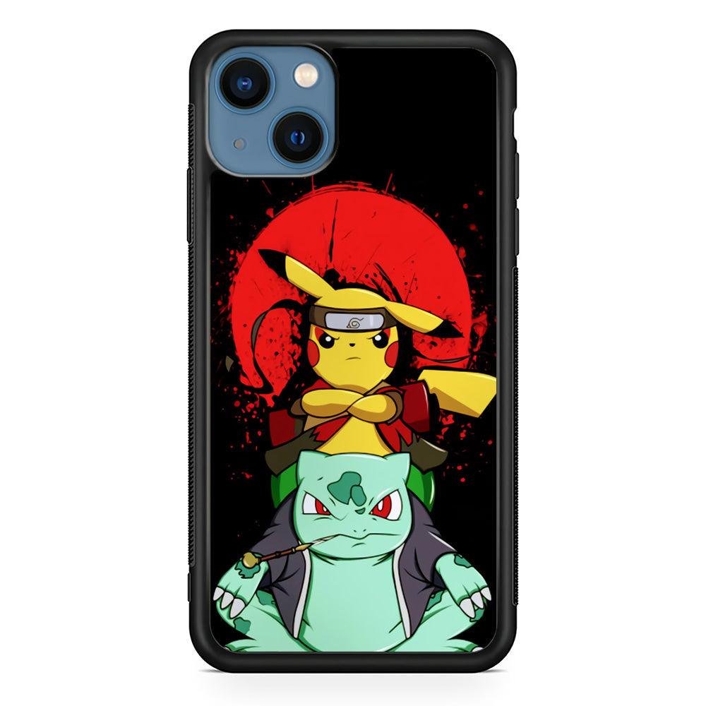 Pikachu Cosplay Naruto And Gamabunta iPhone 15 Plus Case