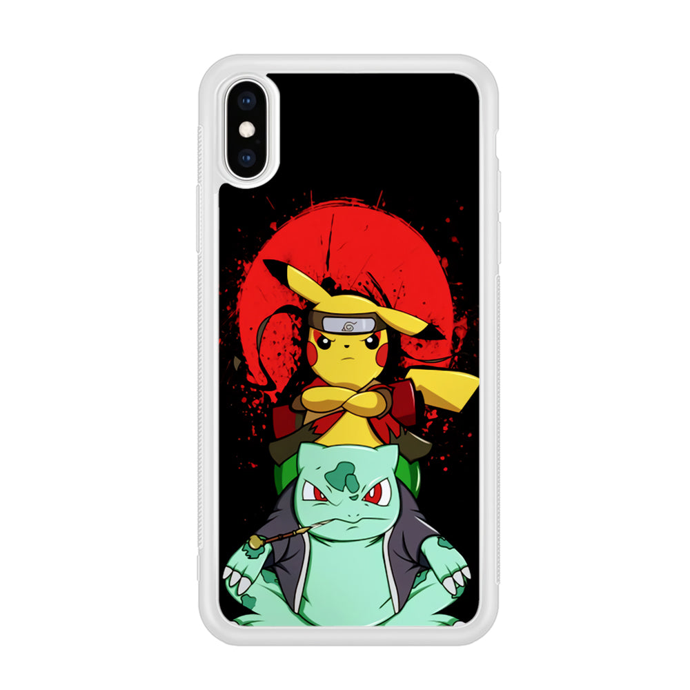 Pikachu Cosplay Naruto And Gamabunta iPhone X Case