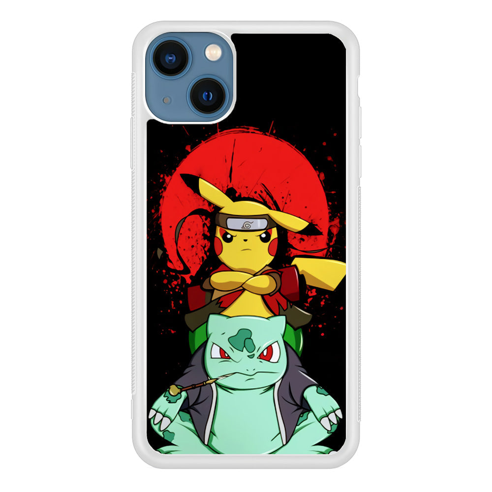 Pikachu Cosplay Naruto And Gamabunta iPhone 15 Plus Case