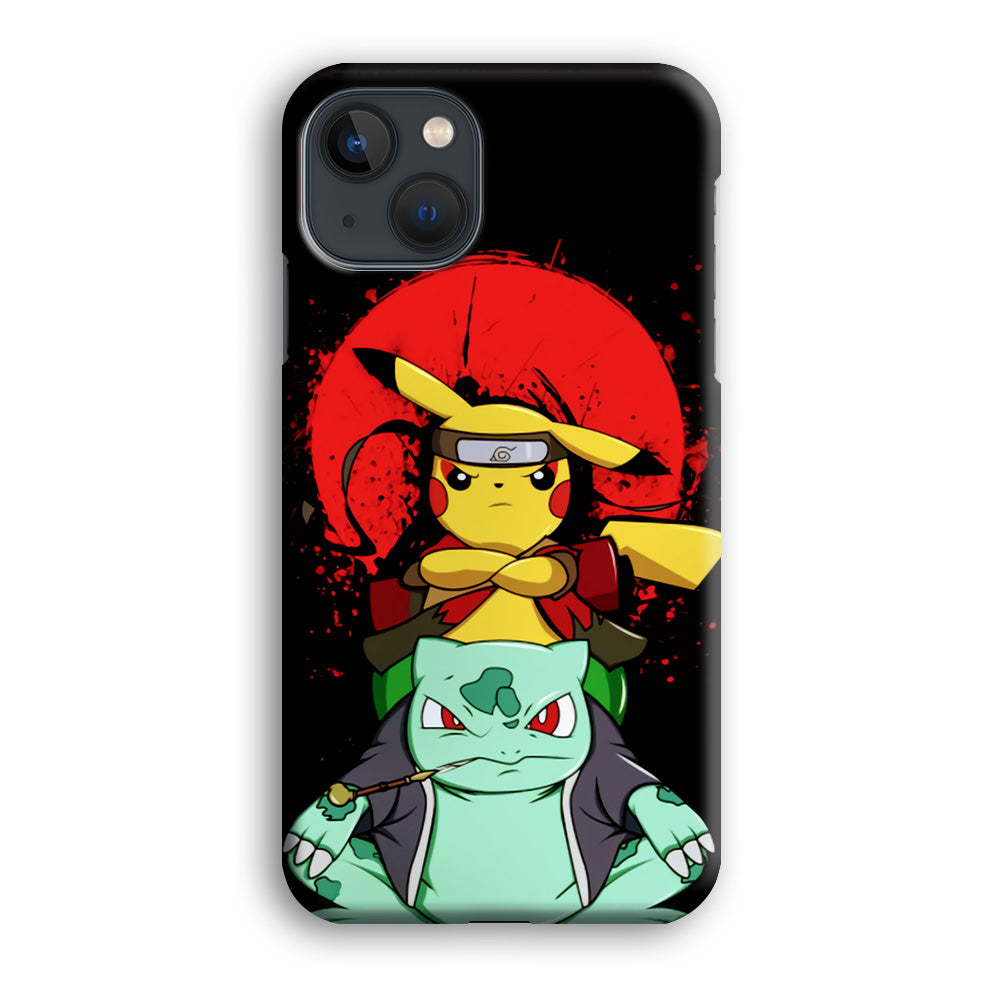 Pikachu Cosplay Naruto And Gamabunta iPhone 15 Case