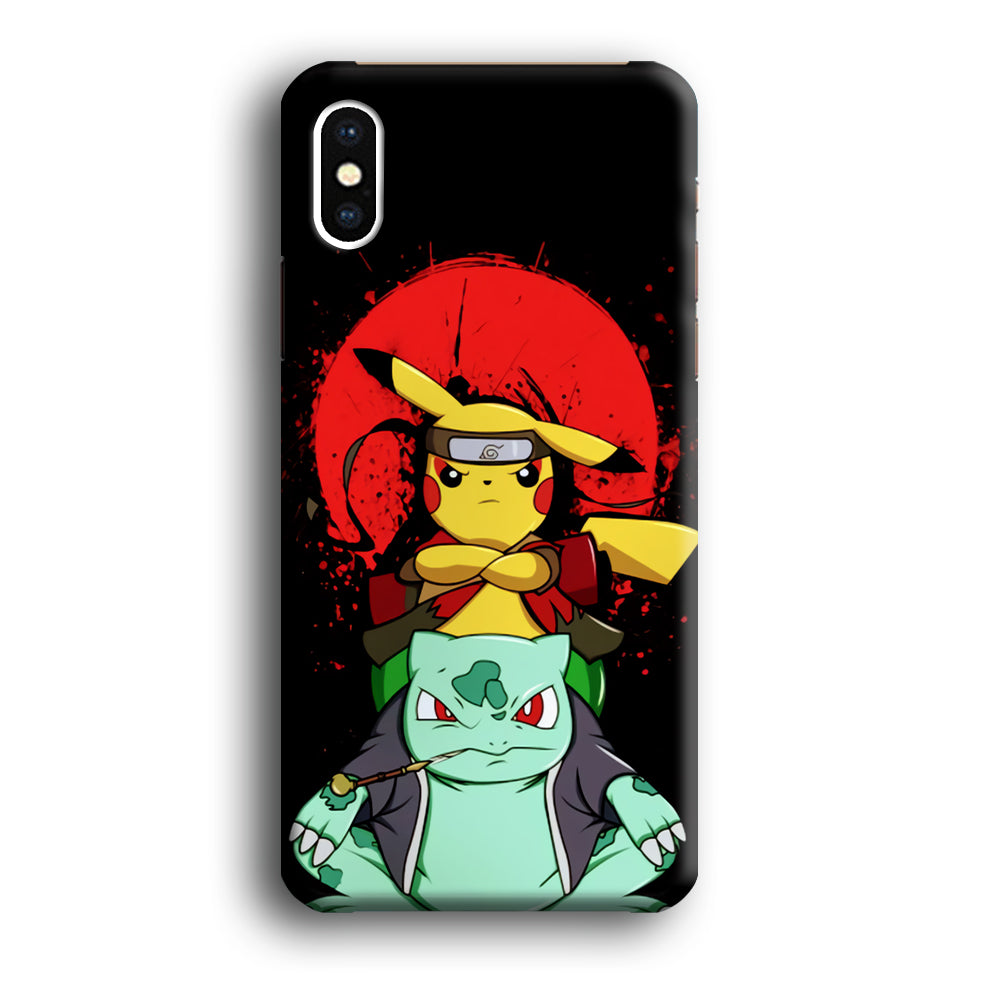 Pikachu Cosplay Naruto And Gamabunta iPhone X Case