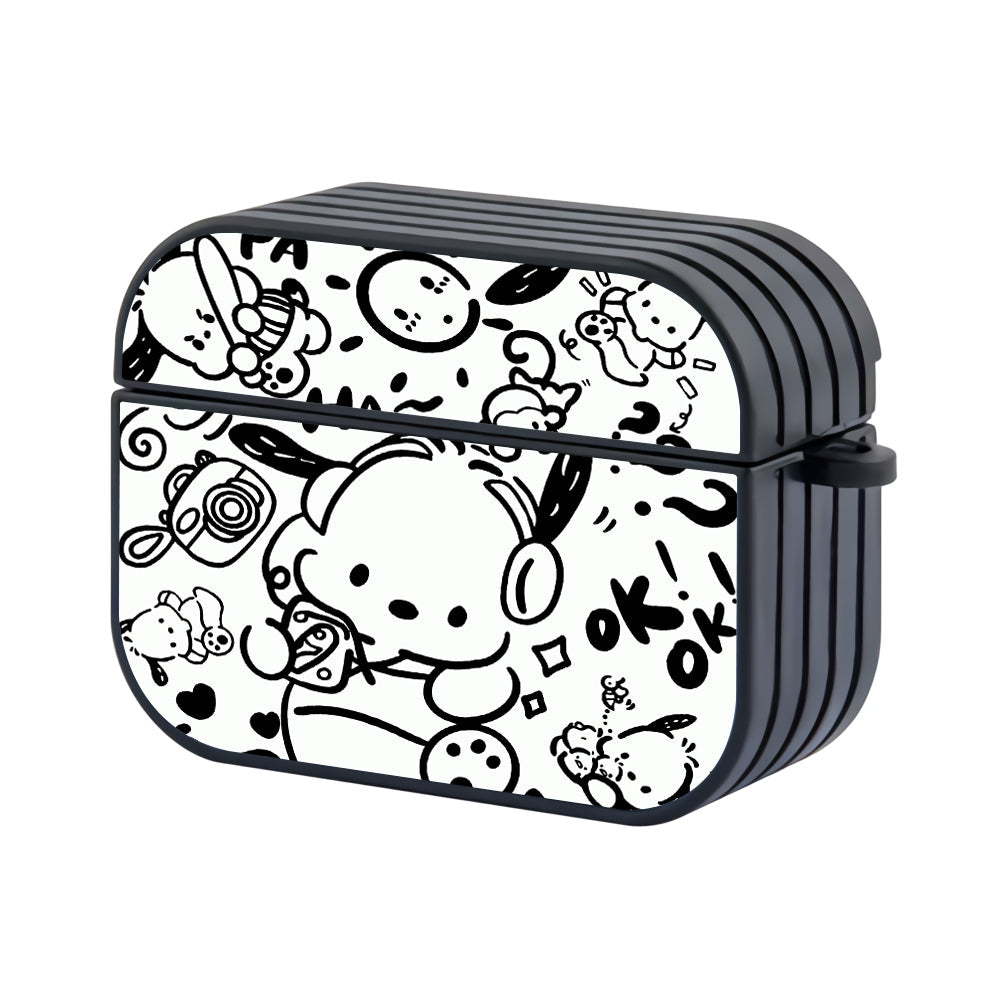 Pochacco Black And White Hard Plastic Case Cover For Apple Airpods Pro 2 - Ezzystore