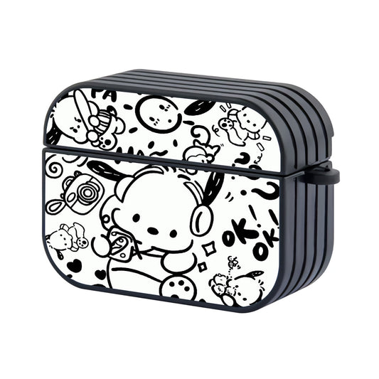 Pochacco Black And White Hard Plastic Case Cover For Apple Airpods Pro 2 - Ezzystore