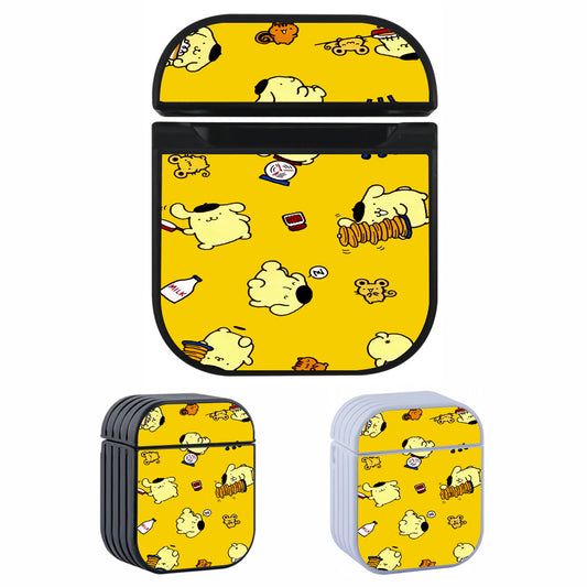 Pompom Purin Daily Hard Plastic Case Cover For Apple Airpods