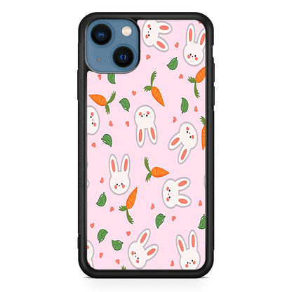 Rabbit Carrot Doodle iPhone 15 Case