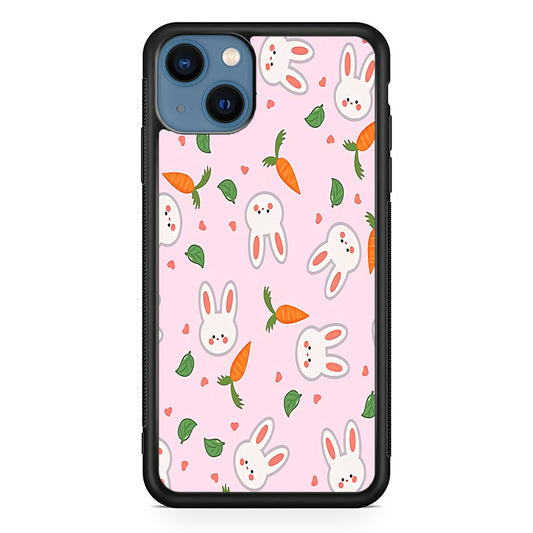 Rabbit Carrot Doodle iPhone 15 Plus Case
