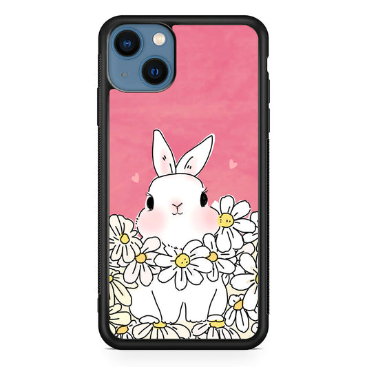 Rabbit Cute Flowers iPhone 14 Case