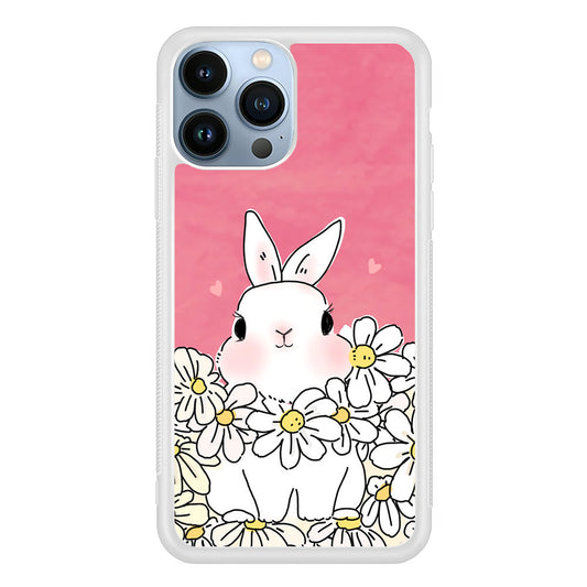 Rabbit Cute Flowers iPhone 14 Pro Max Case