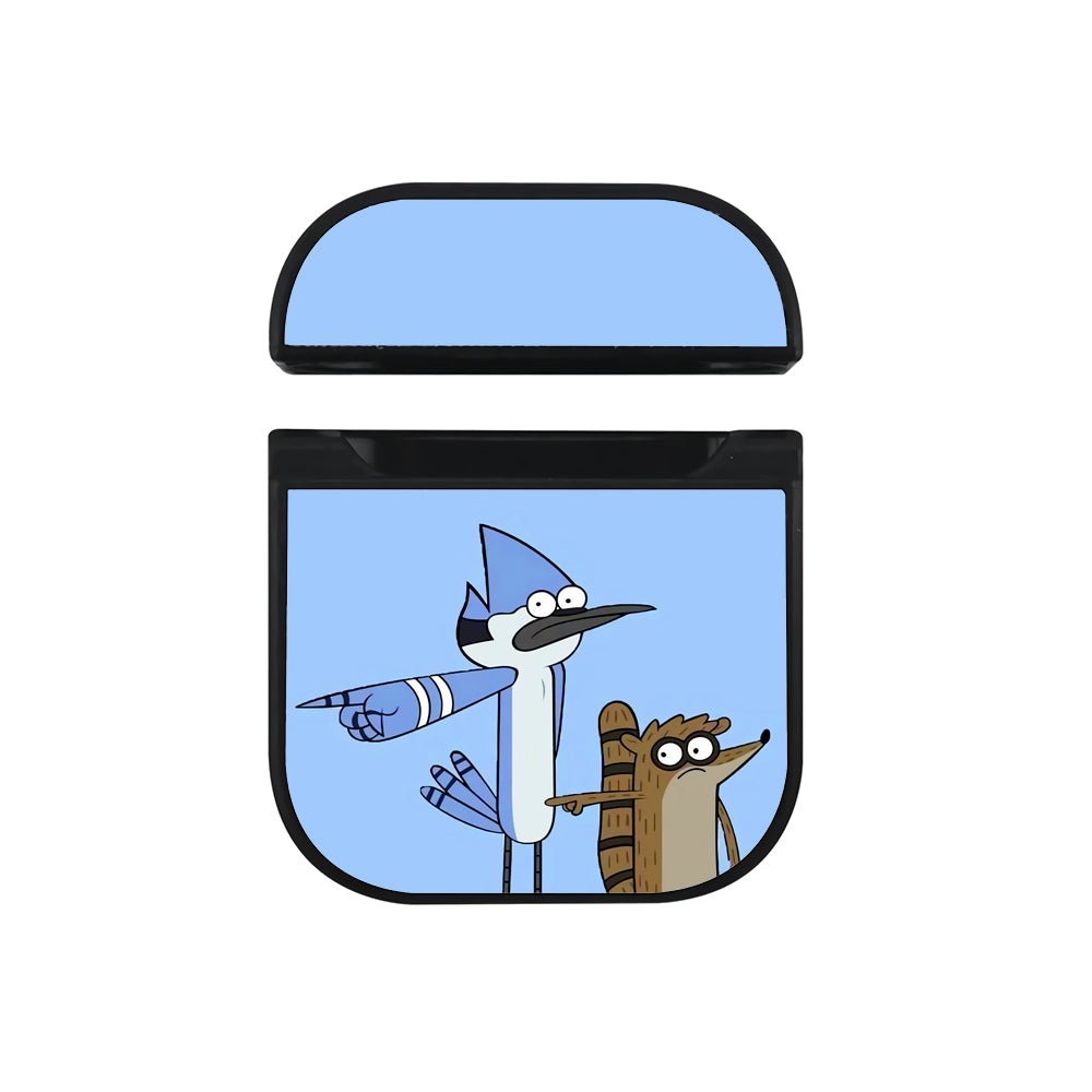 Regular Show Mordecai And Rigby Hard Plastic Case Cover For Apple Airpods