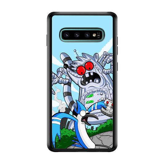 Regular Show Mordecai Battle Rigby Robot Samsung Galaxy S10 Case