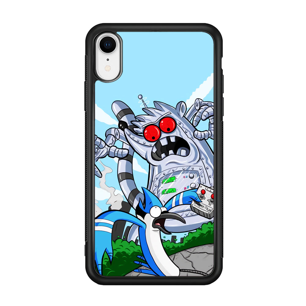 Regular Show Mordecai Battle Rigby Robot iPhone XR Case