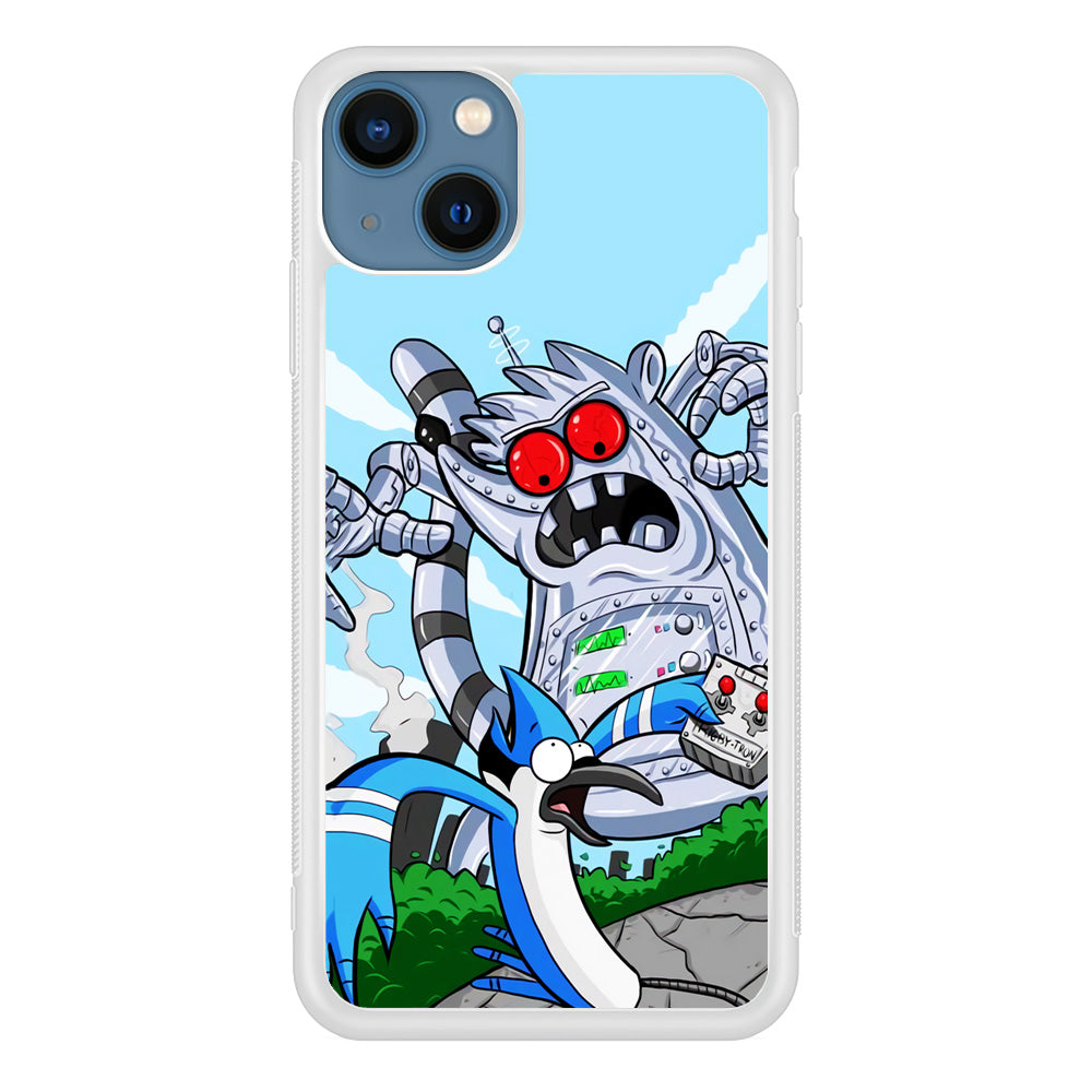 Regular Show Mordecai Battle Rigby Robot iPhone 15 Case