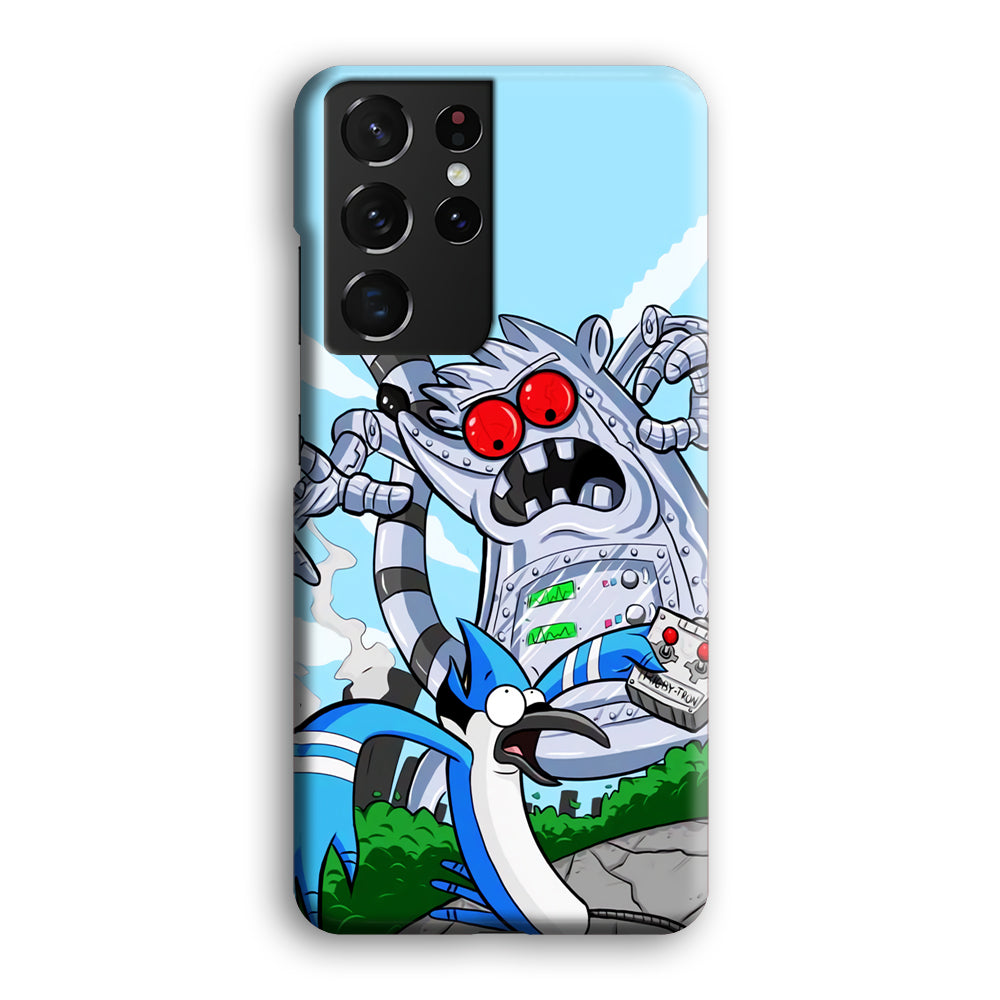 Regular Show Mordecai Battle Rigby Robot Samsung Galaxy S21 Ultra Case