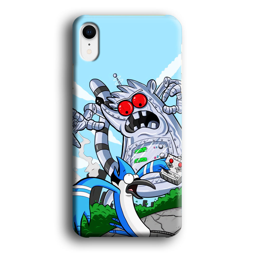 Regular Show Mordecai Battle Rigby Robot iPhone XR Case ezzyst