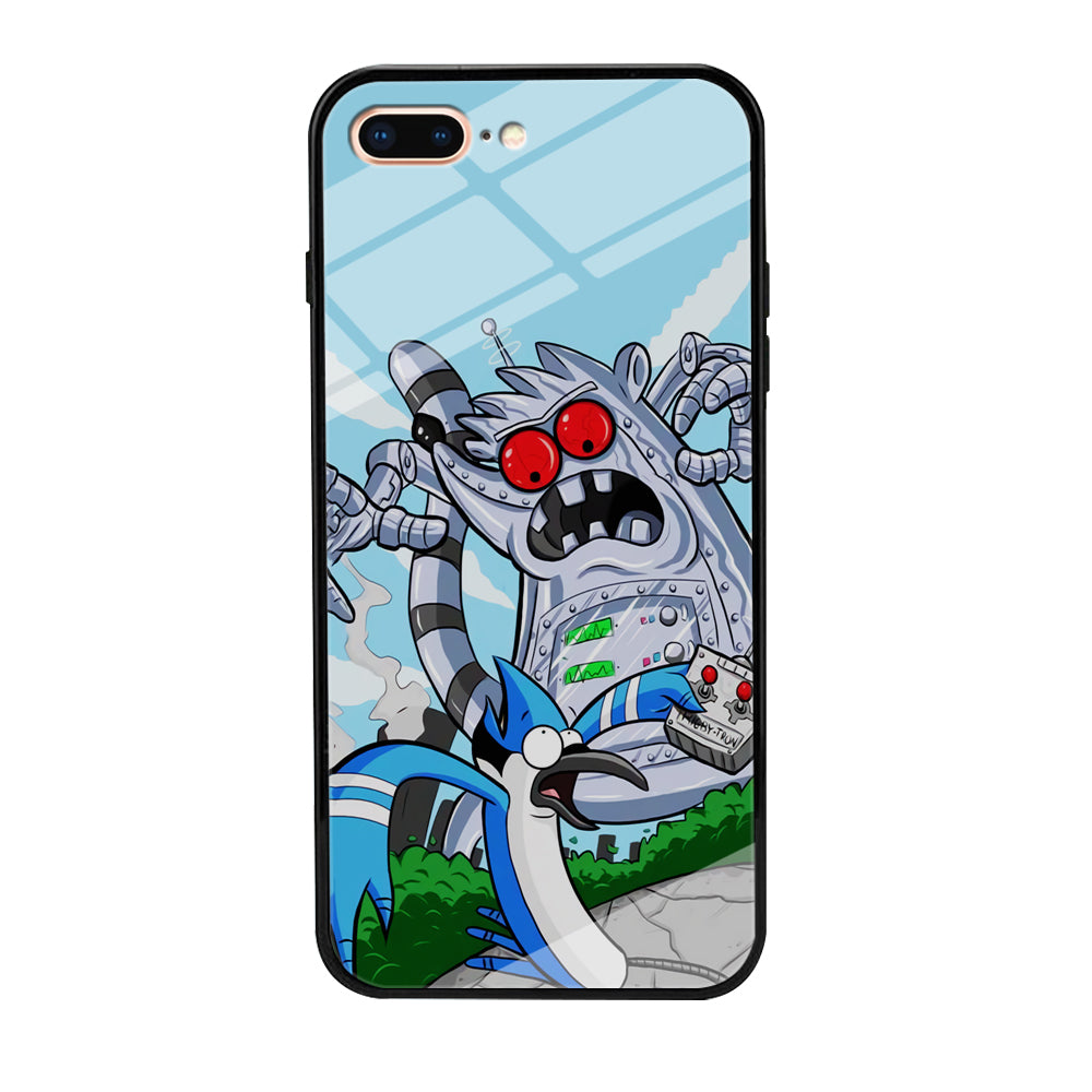 Regular Show Mordecai Battle Rigby Robot iPhone 8 Plus Case