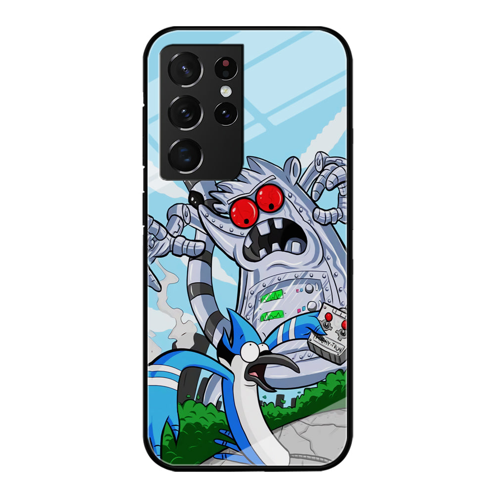 Regular Show Mordecai Battle Rigby Robot Samsung Galaxy S21 Ultra Case