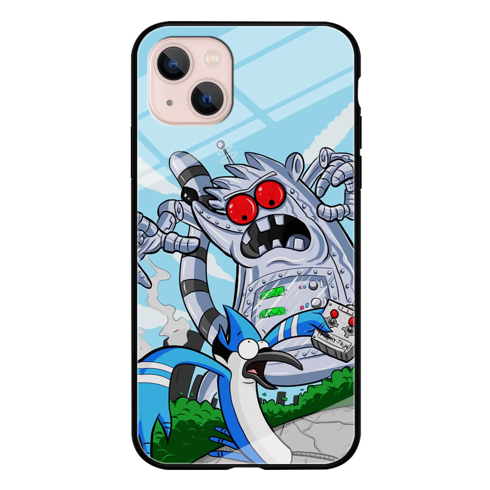 Regular Show Mordecai Battle Rigby Robot iPhone 14 Plus Case
