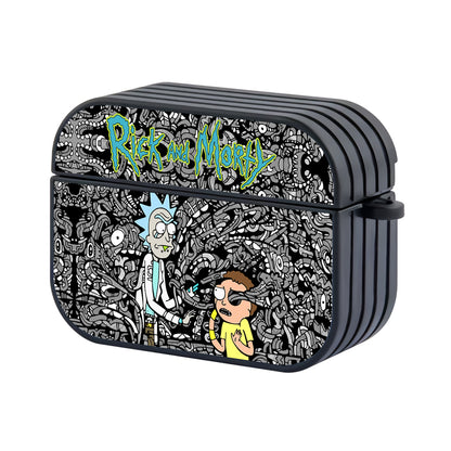 Rick And Morty Doodle Art Hard Plastic Case Cover For Apple Airpods Pro