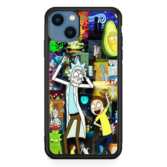 Rick and Morty Dance In Collage iPhone 14 Plus Case