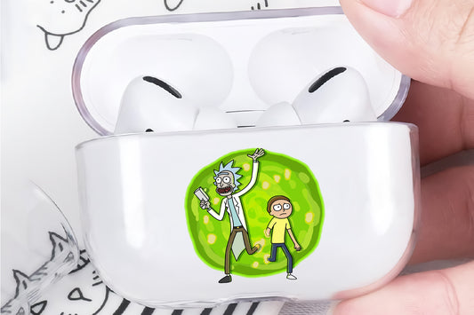 Rick and Morty Open The Portal Protective Clear Case Cover For Apple AirPod Pro