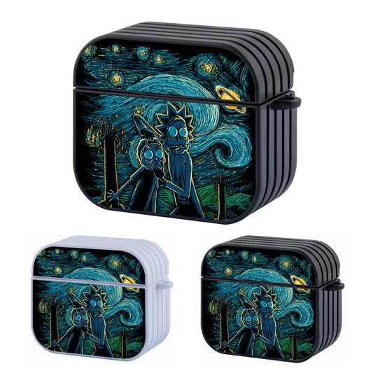 Rick and Morty Starry Night Painting Hard Plastic Case Cover For Apple Airpods 3